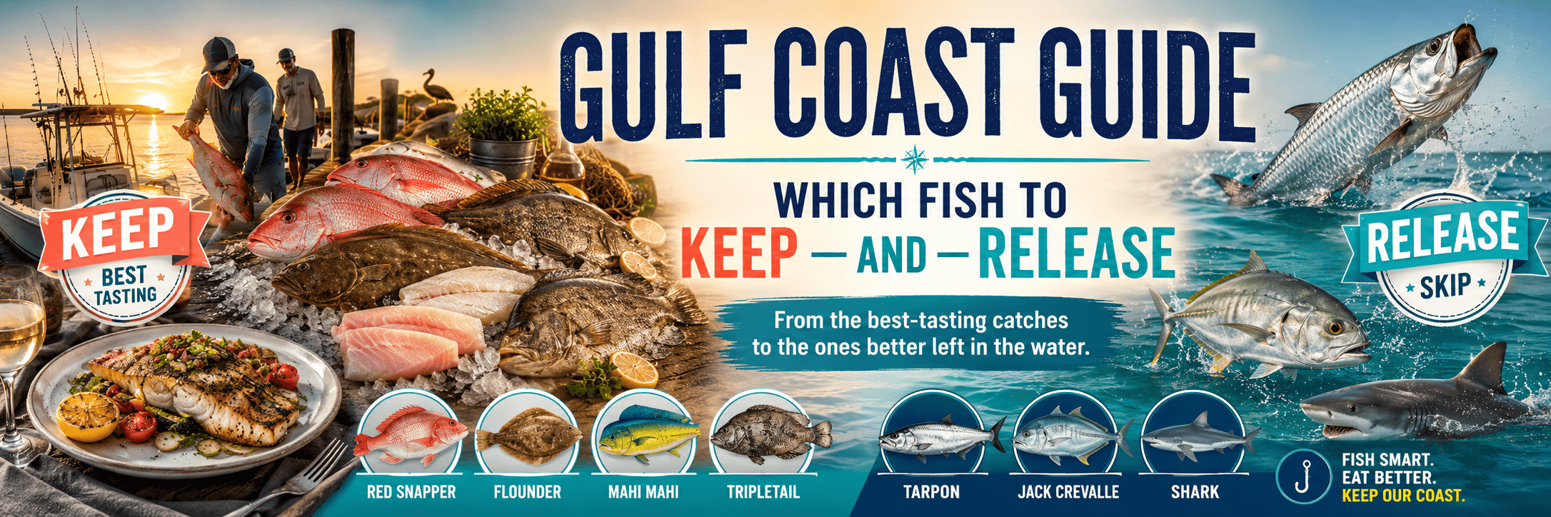 Gulf Coast Guide showing which fish to keep and which fish to release